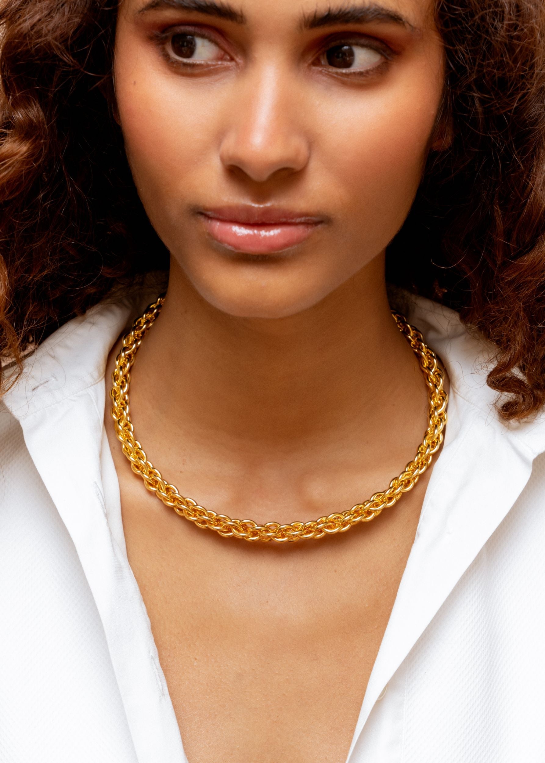 Collier Chain doré à l'or fin et Malachite - Vert