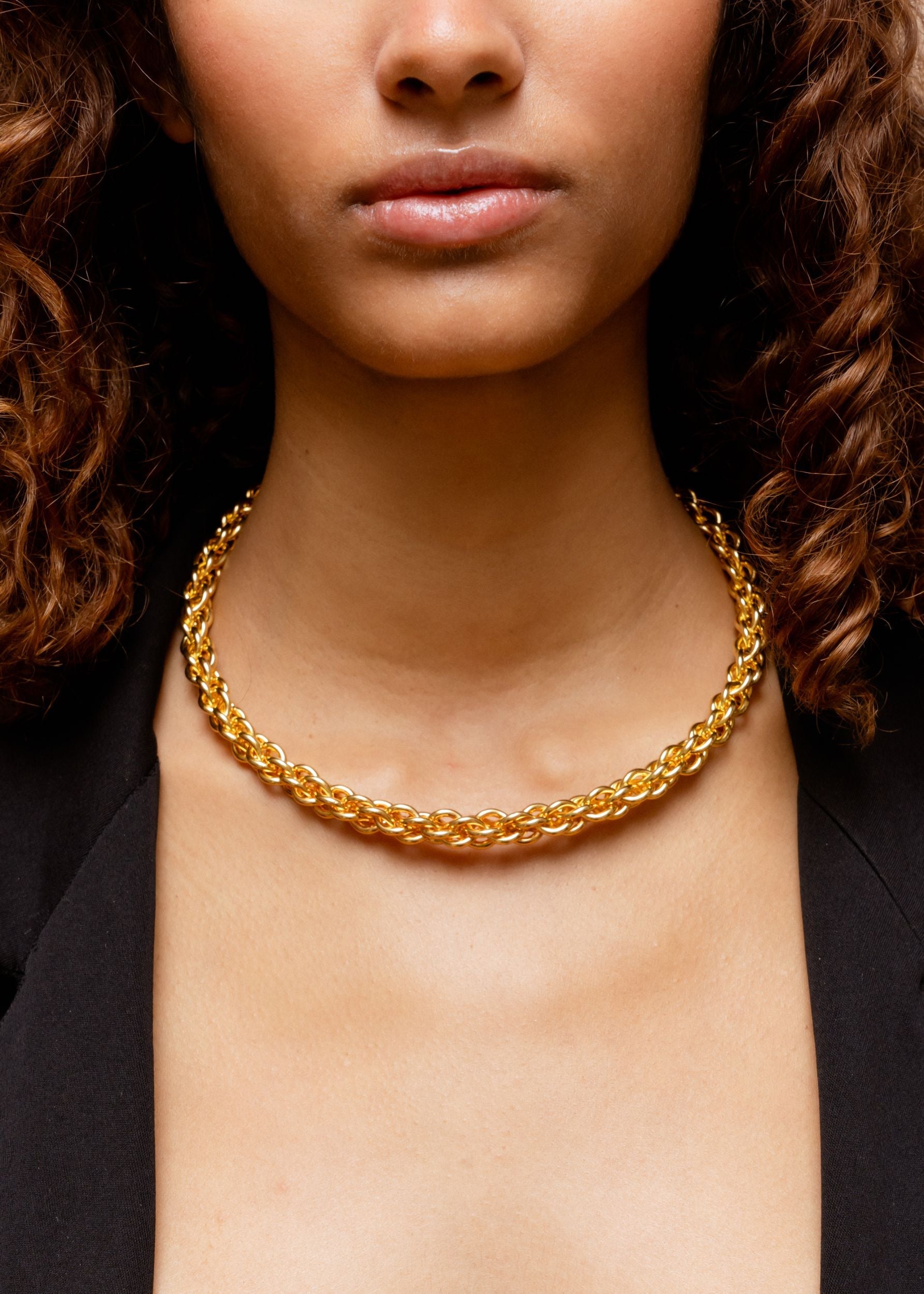 Collier Chain doré à l'or fin et Malachite - Vert