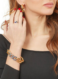 Bague M'ama non M'ama en Or rose 18K & Topaze bleue & Diamant
