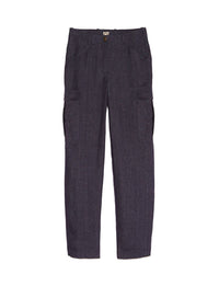 1qty RELIQUAT 85€ 100%  / Pantalon droit Frida en lin - Indigo