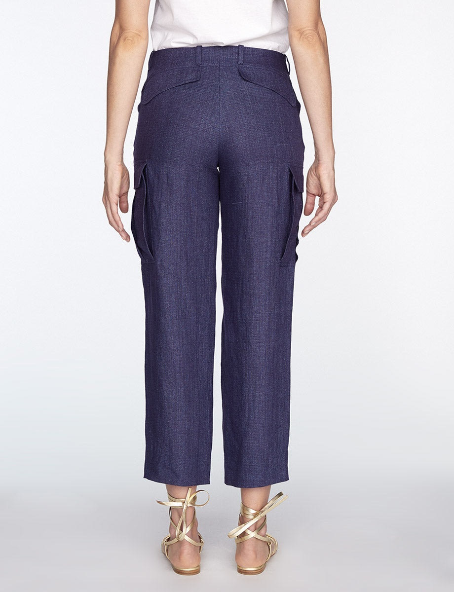 1qty RELIQUAT 85€ 100%  / Pantalon droit Frida en lin - Indigo