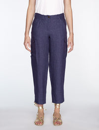 1qty RELIQUAT 85€ 100%  / Pantalon droit Frida en lin - Indigo