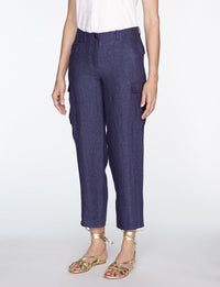 1qty RELIQUAT 85€ 100%  / Pantalon droit Frida en lin - Indigo