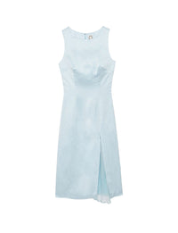 1qty RELIQUAT 120€ 0%  / Robe Ginette fendue en lin mélangé - Grey Sky