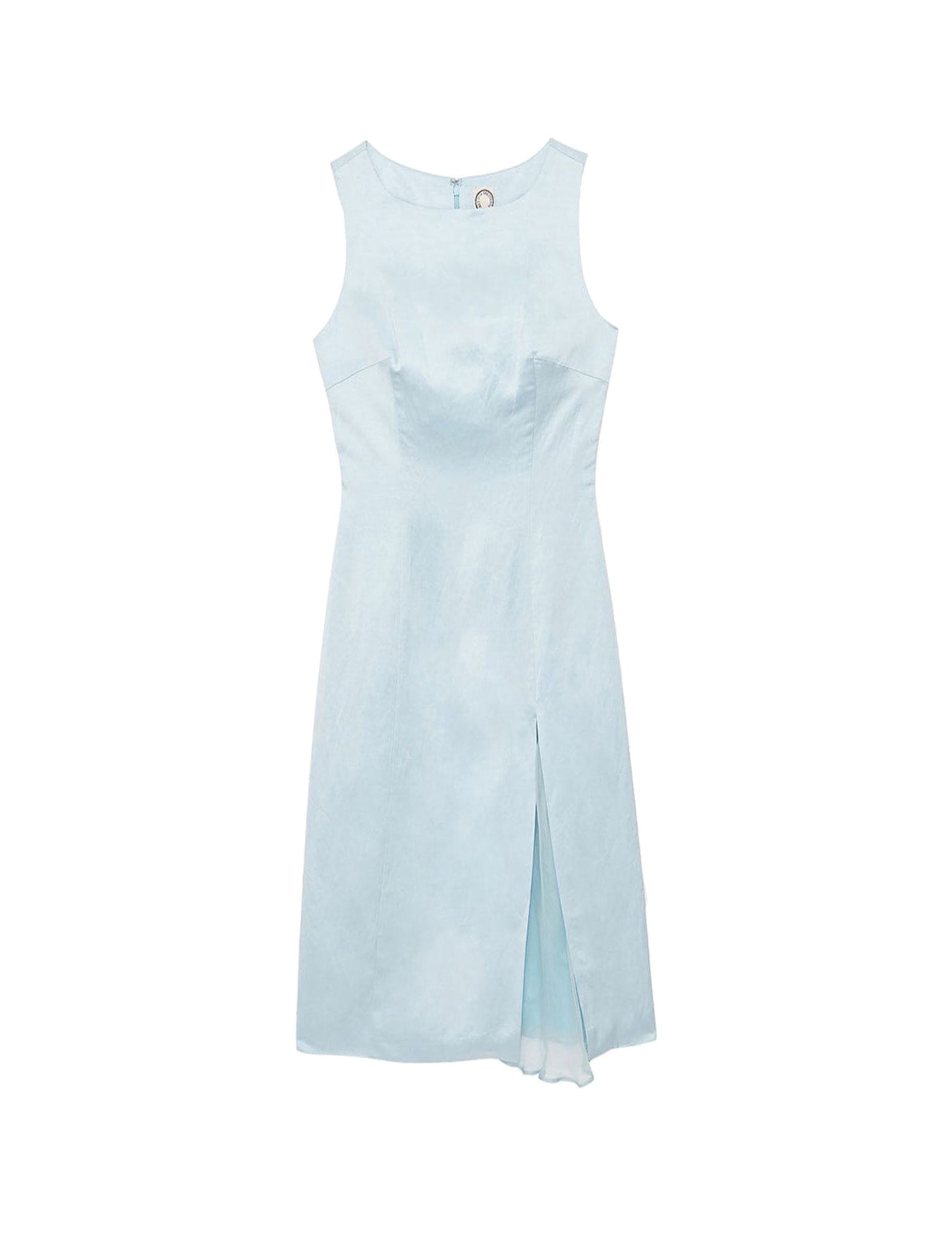 1qty RELIQUAT 120€ 0%  / Robe Ginette fendue en lin mélangé - Grey Sky