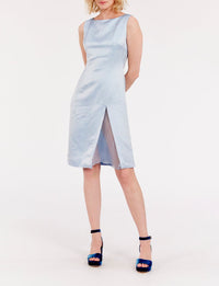 1qty RELIQUAT 120€ 0%  / Robe Ginette fendue en lin mélangé - Grey Sky