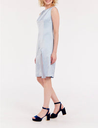 1qty RELIQUAT 120€ 0%  / Robe Ginette fendue en lin mélangé - Grey Sky
