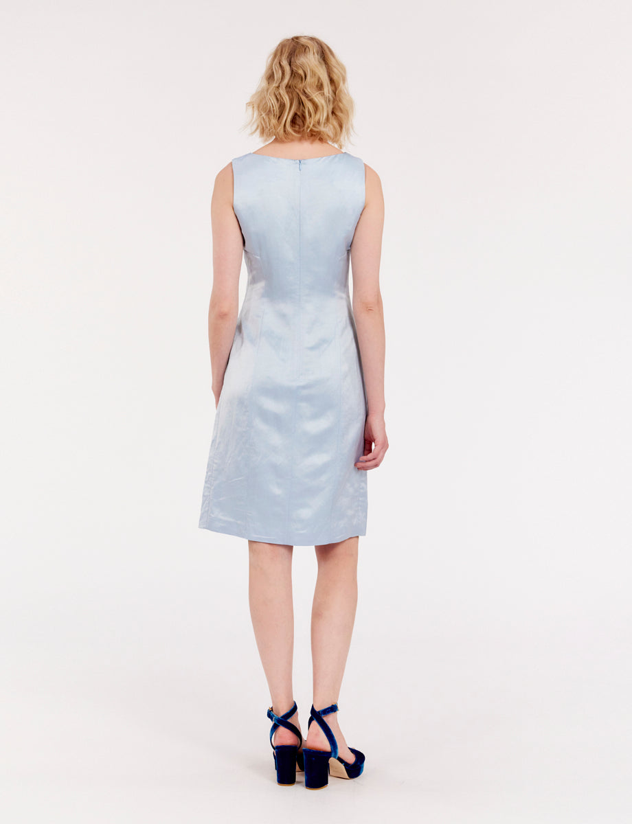 1qty RELIQUAT 120€ 0%  / Robe Ginette fendue en lin mélangé - Grey Sky