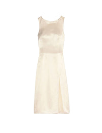 1qty RELIQUAT 150€ 0%  / Robe Ginette fendue en lin mélangé - Ecru