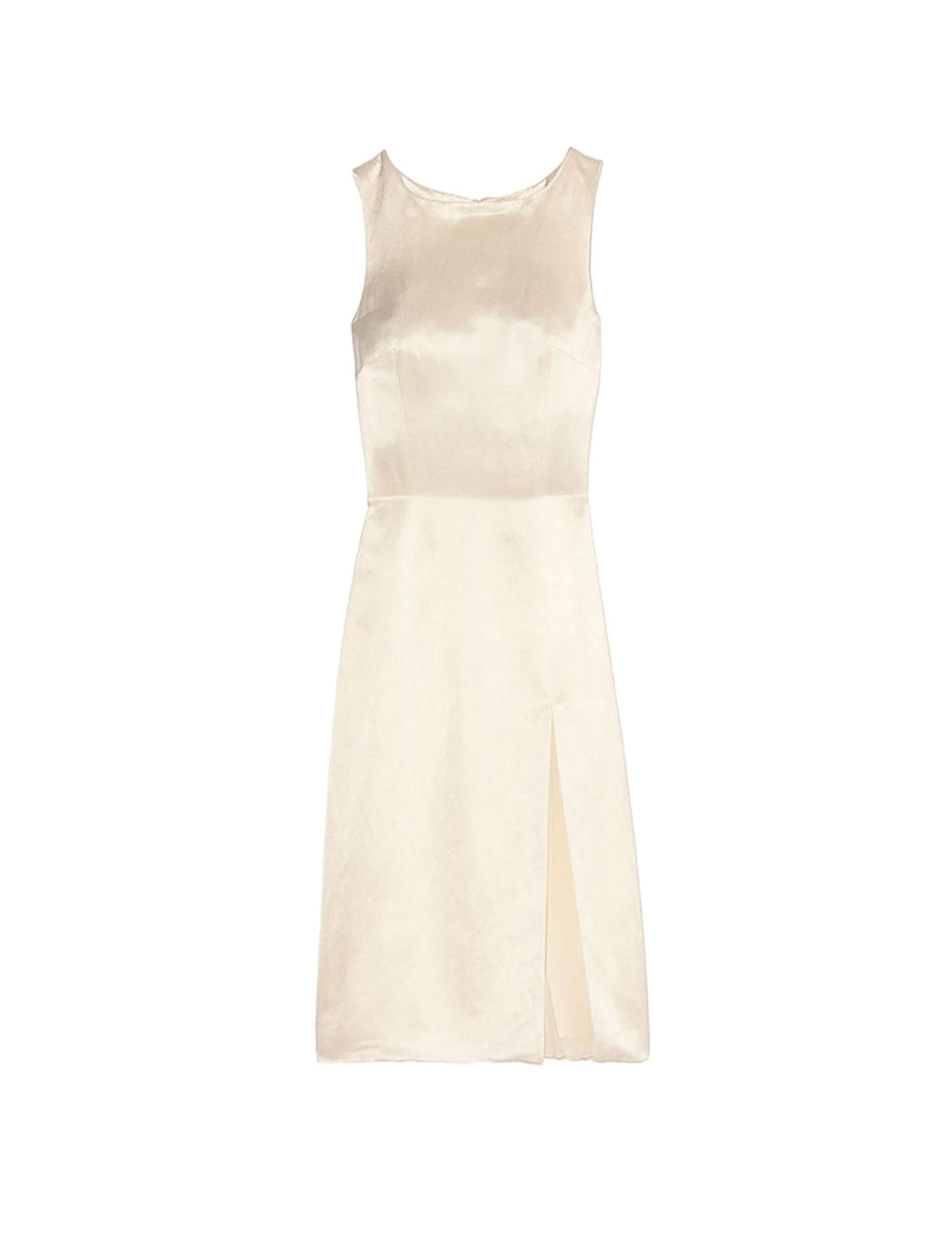 1qty RELIQUAT 150€ 0%  / Robe Ginette fendue en lin mélangé - Ecru