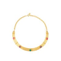Collier Liz doré à l'or fin et multipierres - Multicolore
