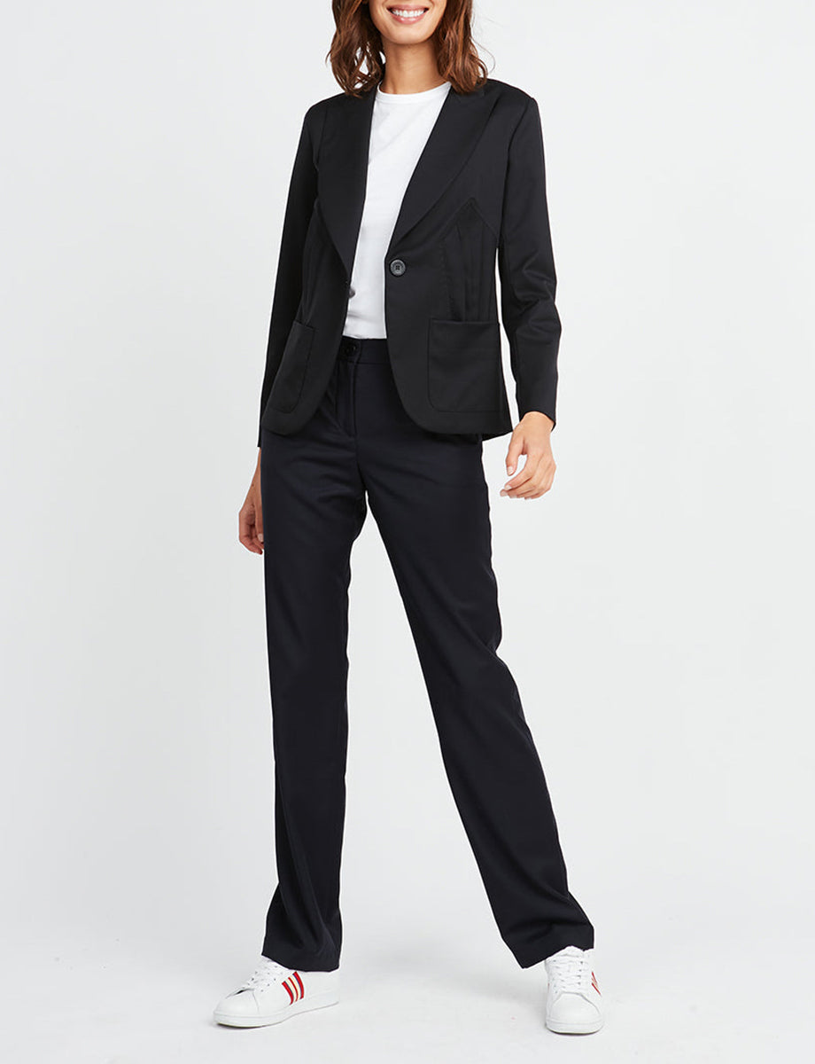 2qty RELIQUAT 125€ 0%  / Blazer Garance ajusté en laine - Blue Navy