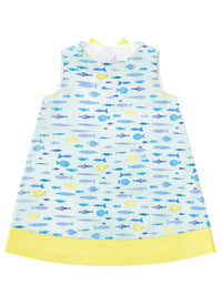 Vestito in cotone con stampa pesci