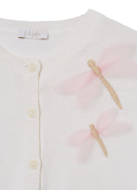 golfino bianco con libellule