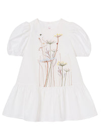 vestito bianco con ricamo centrale