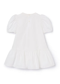 vestito bianco con ricamo centrale