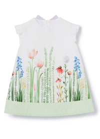 vestito a trapezio con stampa "siepe"