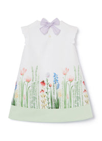 vestito a trapezio con stampa "siepe"
