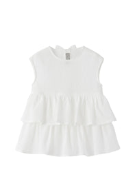 camicia senza maniche in cotone goffrato