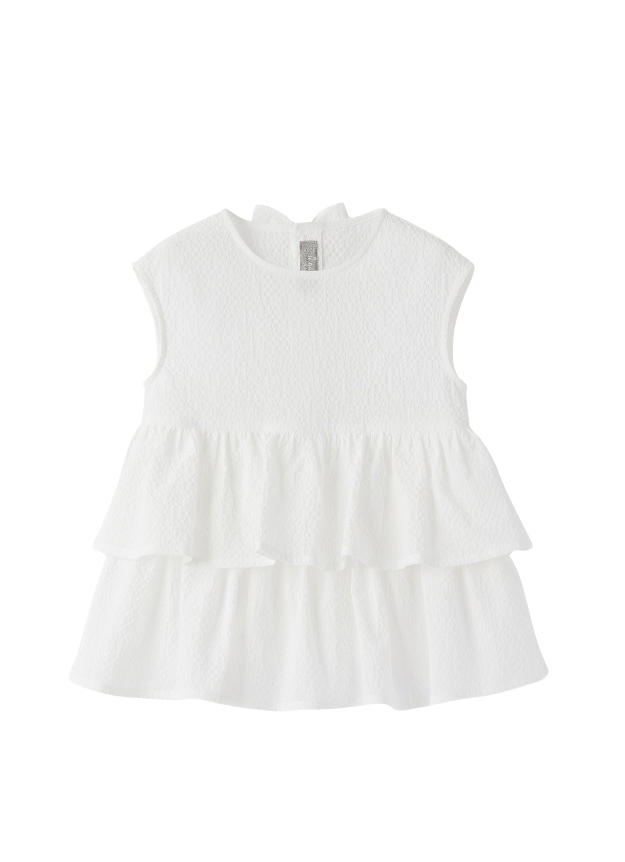 camicia senza maniche in cotone goffrato
