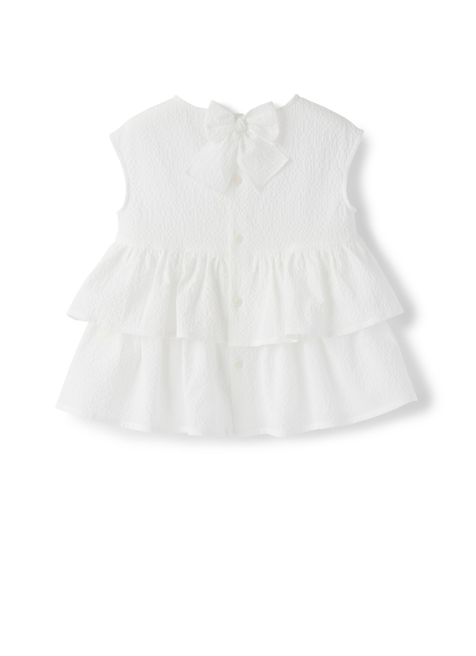 camicia senza maniche in cotone goffrato