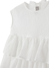 camicia senza maniche in cotone goffrato