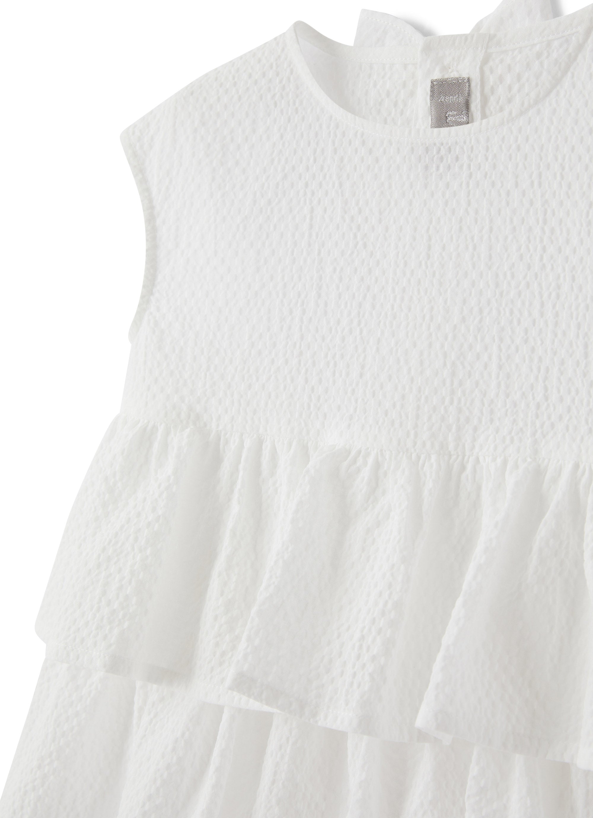 camicia senza maniche in cotone goffrato