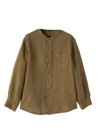 cl016l6006_545 // DOUBLON FUSION /// DOUBLON DEVIENT OK PICS / camicia in lino con collo coreana