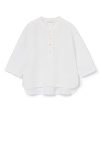 Linen shirt with Mao collar - Bianco