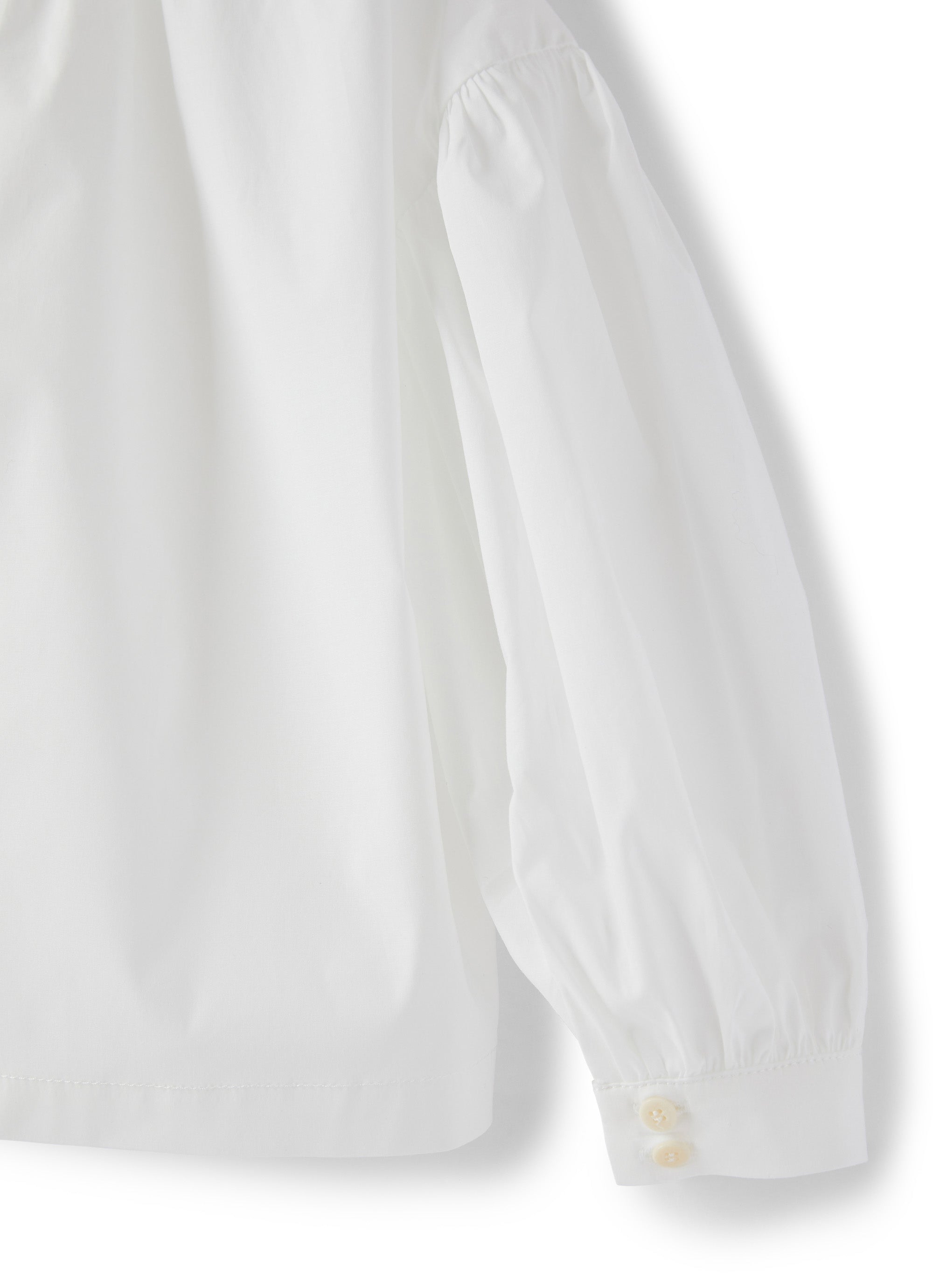 camicia manica lunga con arricciatura sul collo