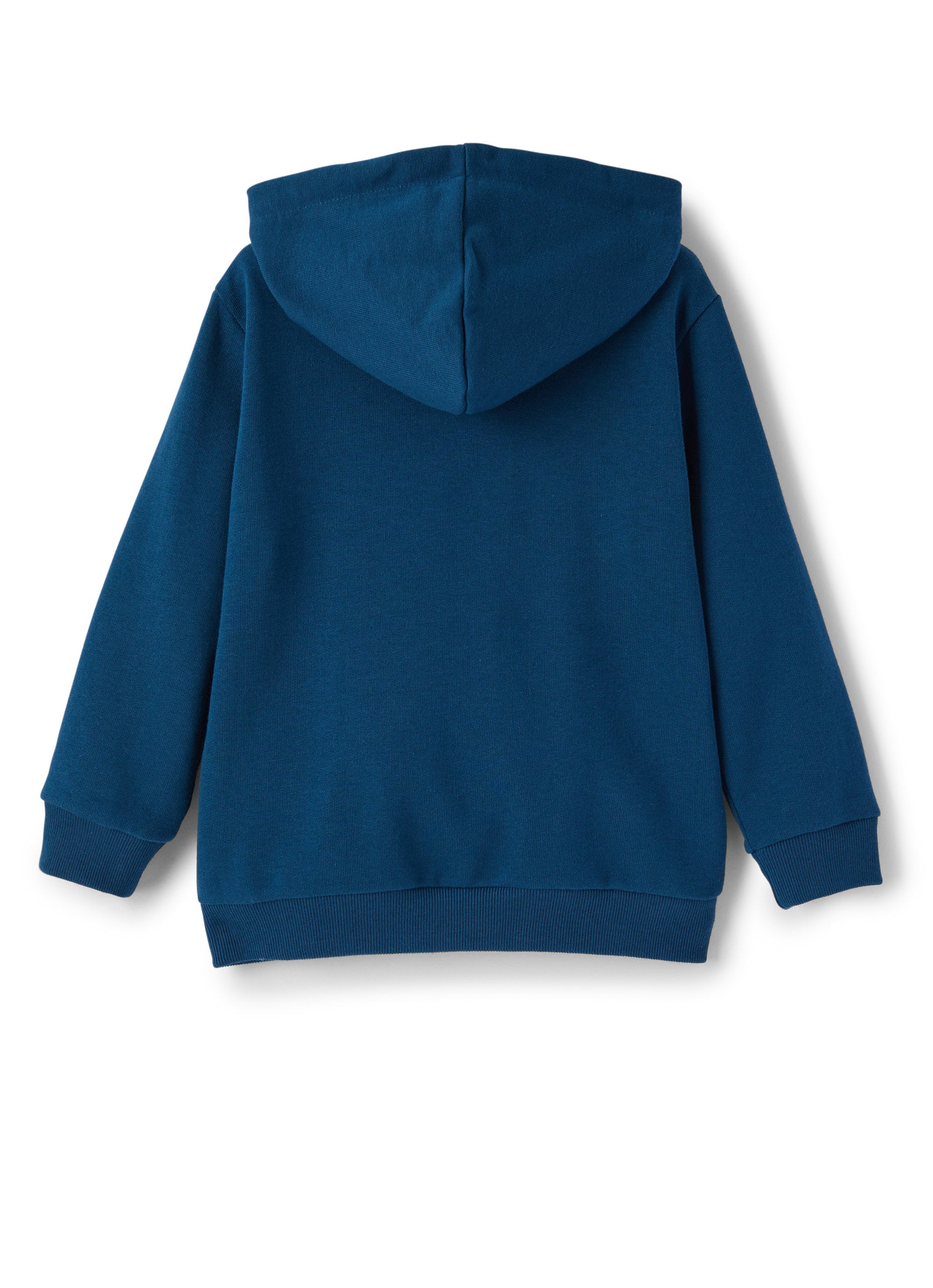 felpa di cotone con zip e cappuccio