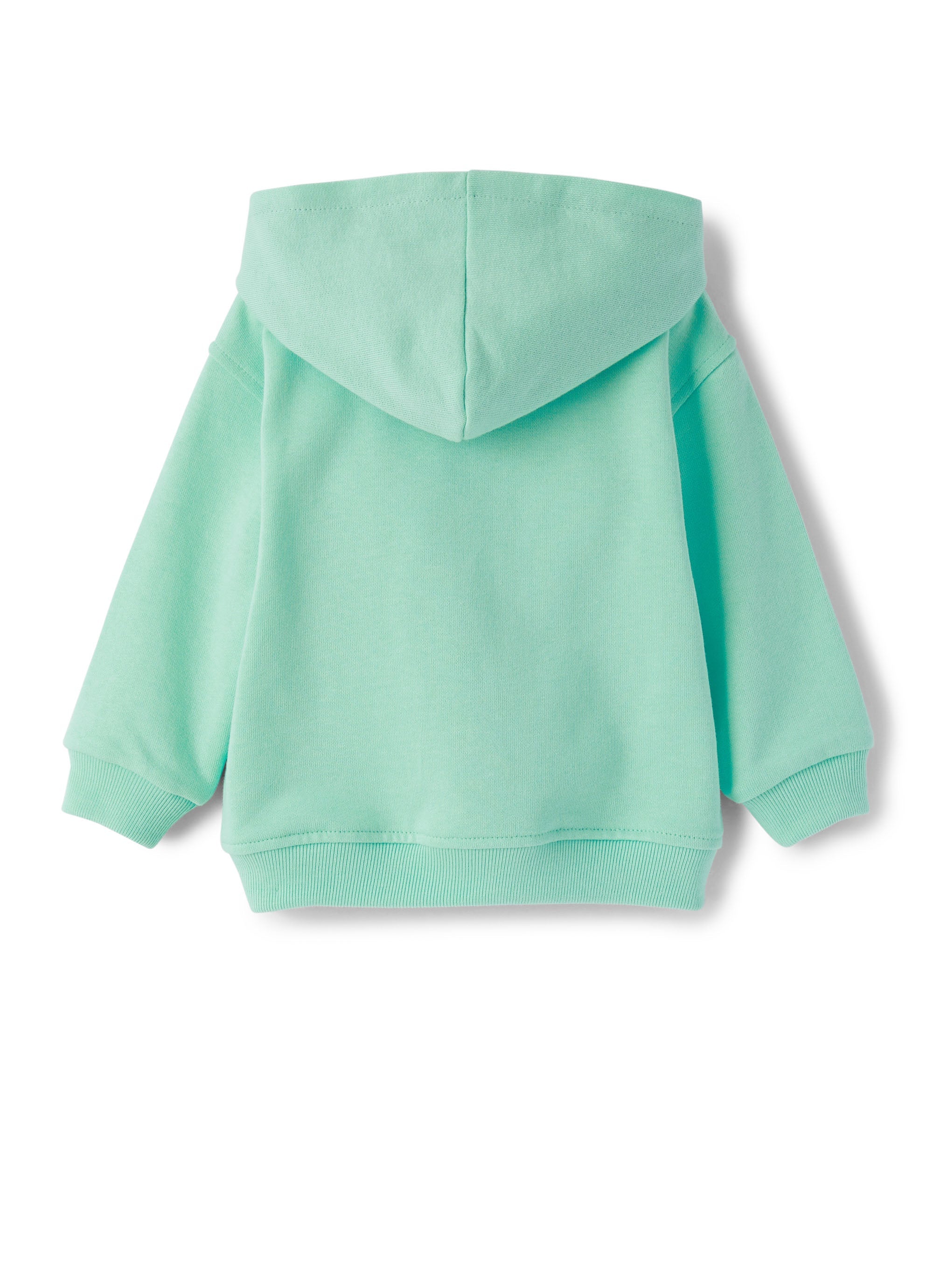 felpa in cotone con zip e cappuccio