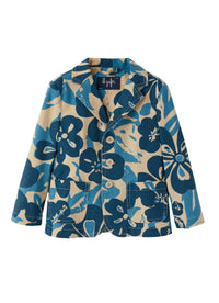 giacca in gabardina di cotone con fantasia floreale
