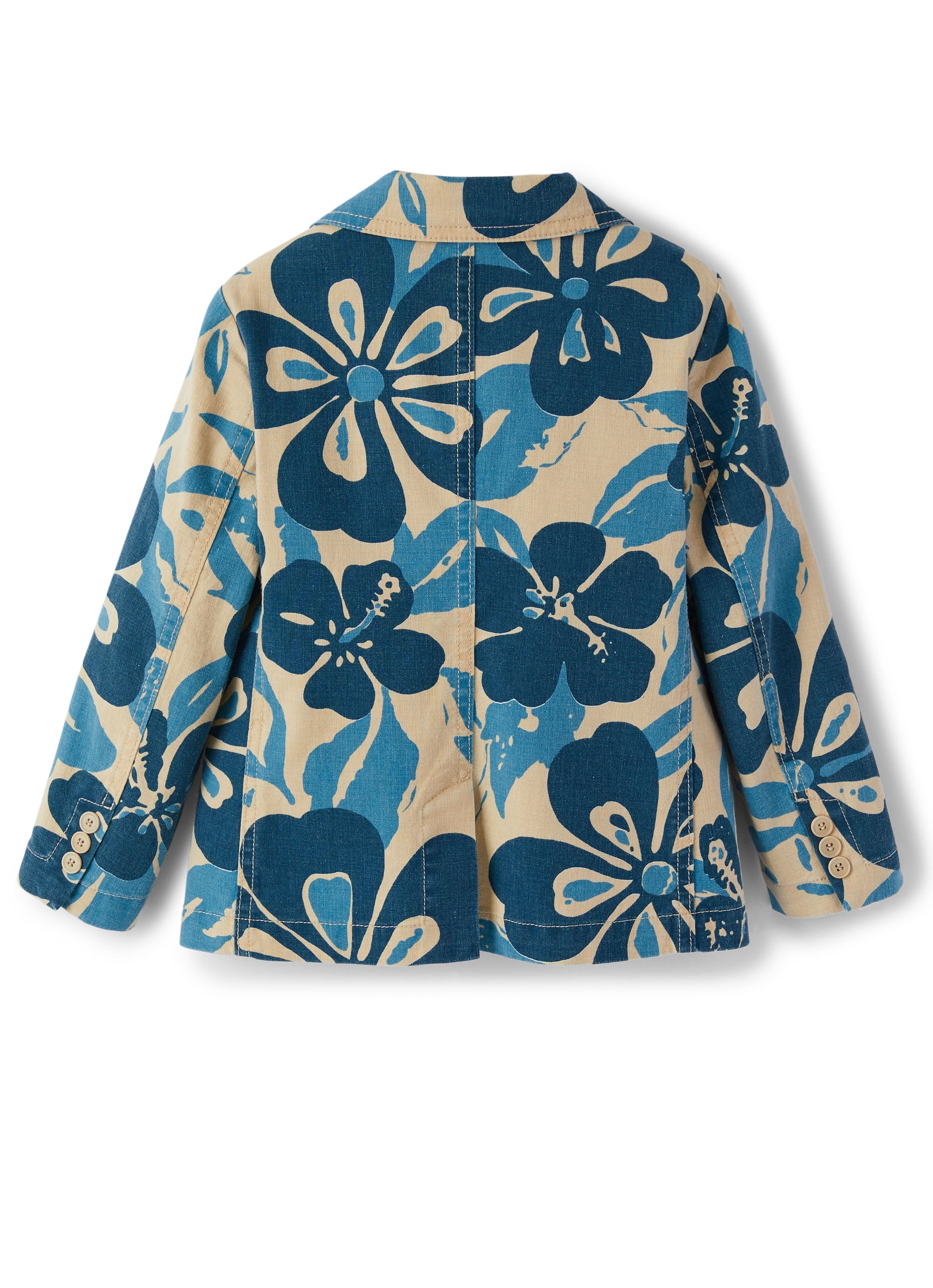 giacca in gabardina di cotone con fantasia floreale