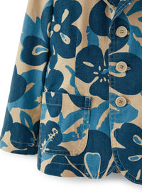 giacca in gabardina di cotone con fantasia floreale
