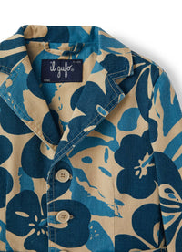 giacca in gabardina di cotone con fantasia floreale