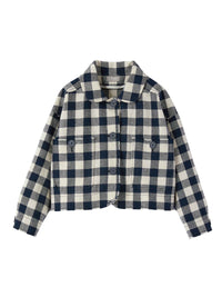 giacca corta in cotone damier