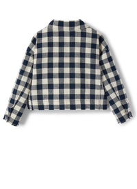 giacca corta in cotone damier