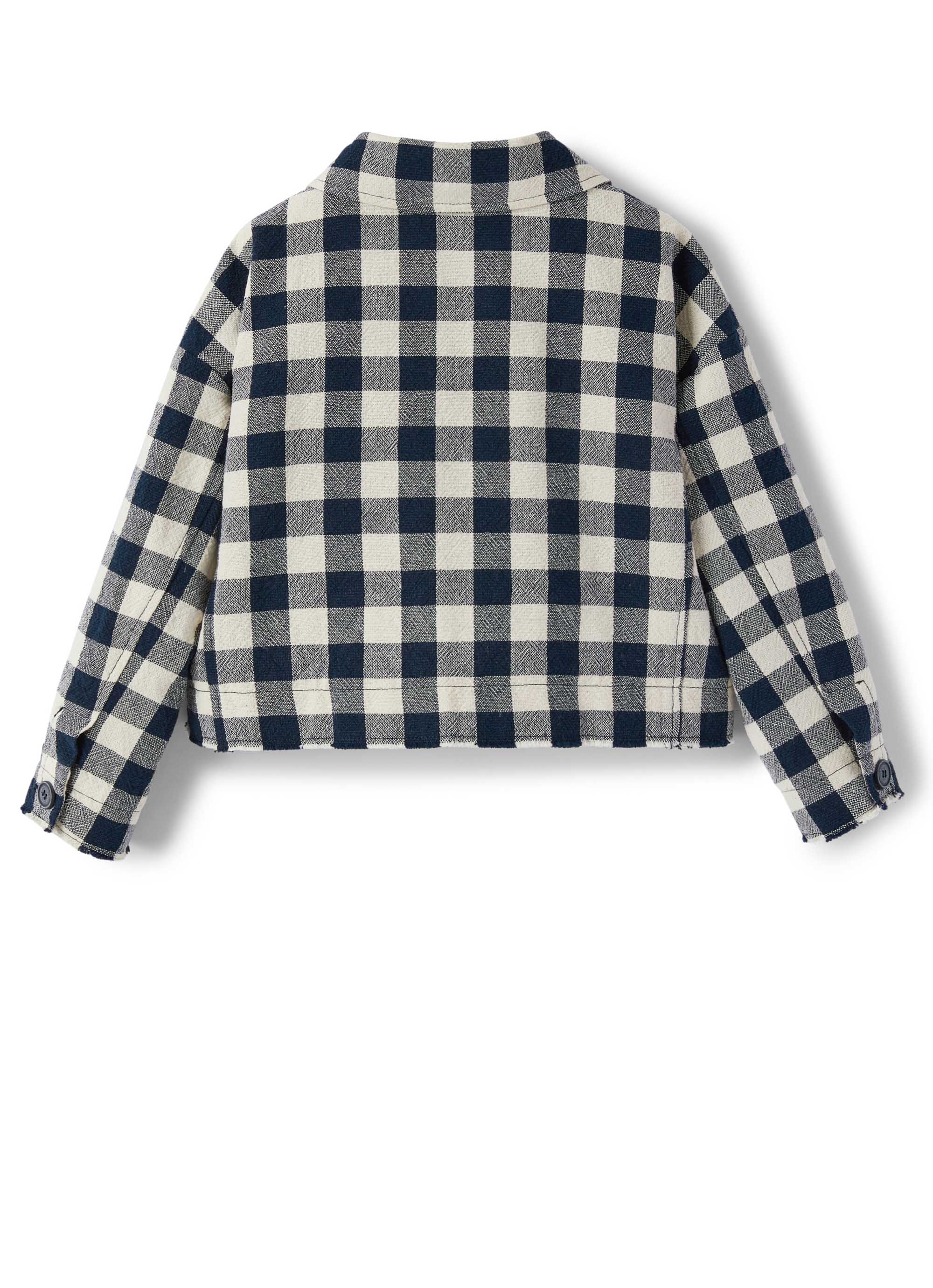 giacca corta in cotone damier