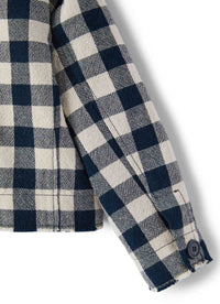 giacca corta in cotone damier