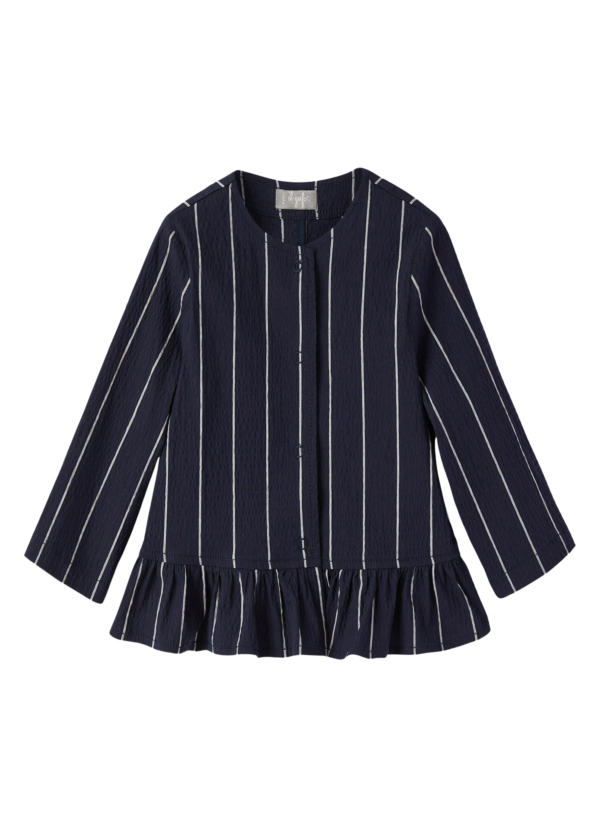 giacca corta blu a righe bianche