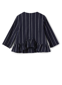 giacca corta blu a righe bianche