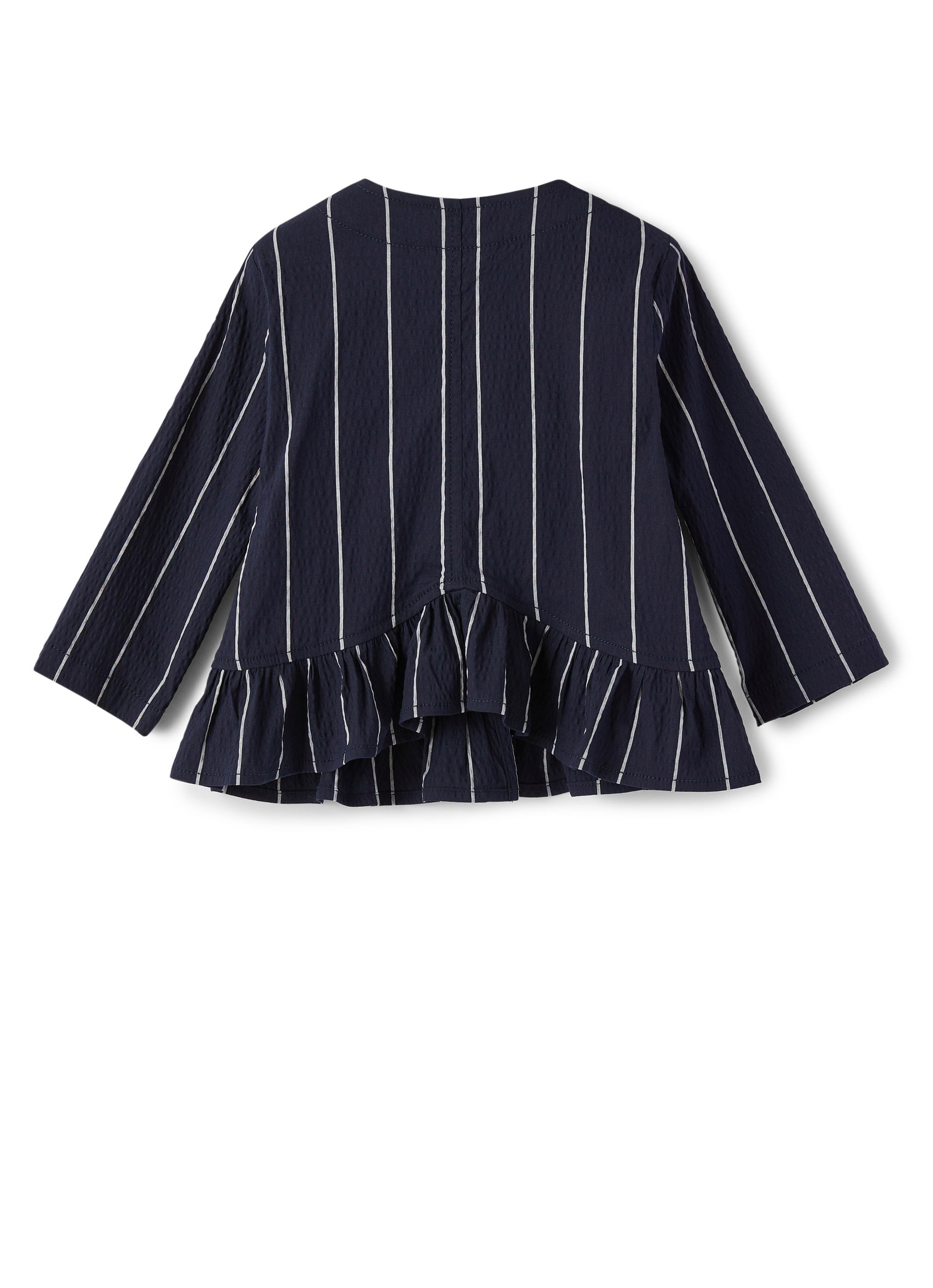 giacca corta blu a righe bianche