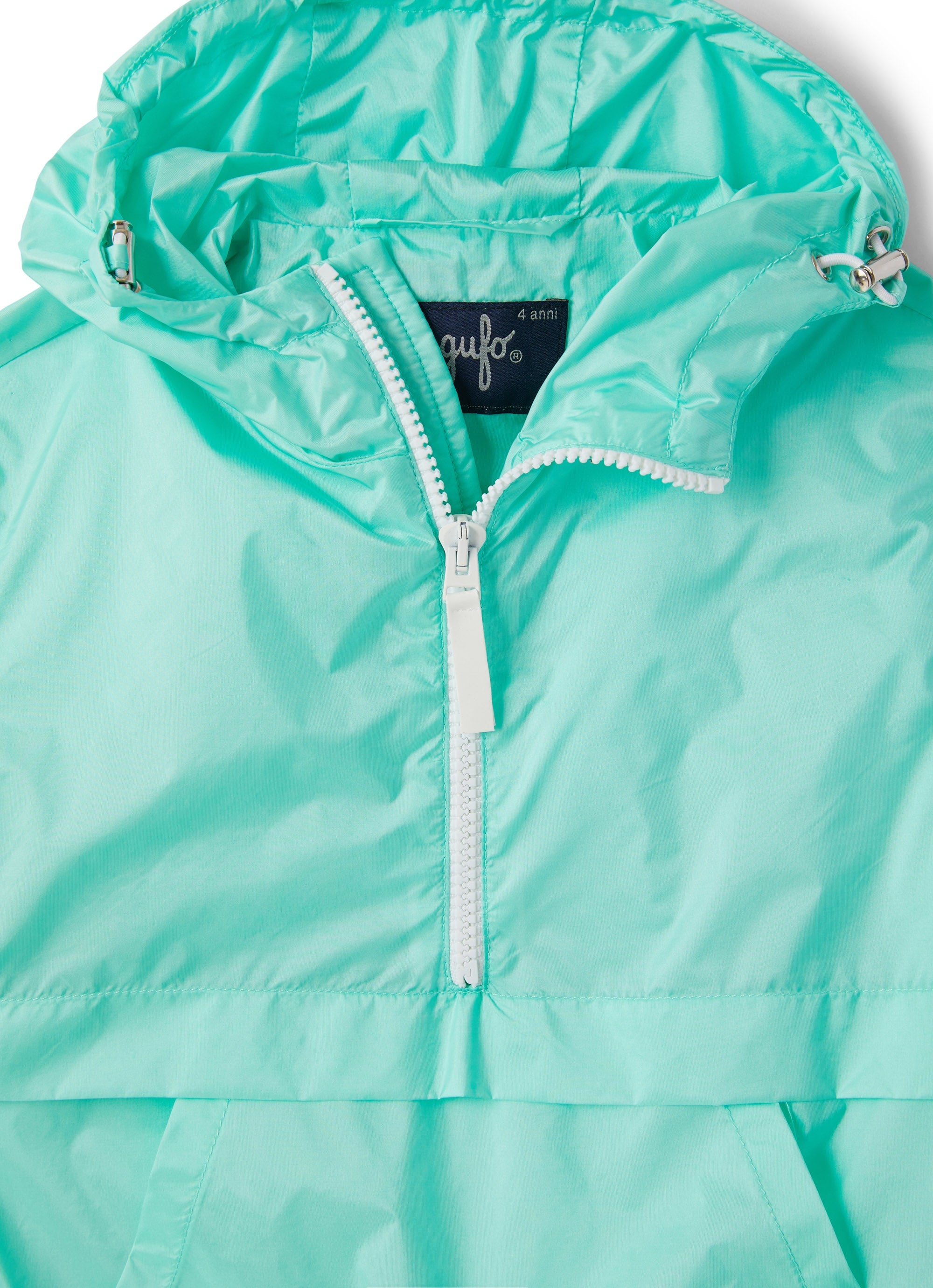 giacca in nylon con cappuccio e zip