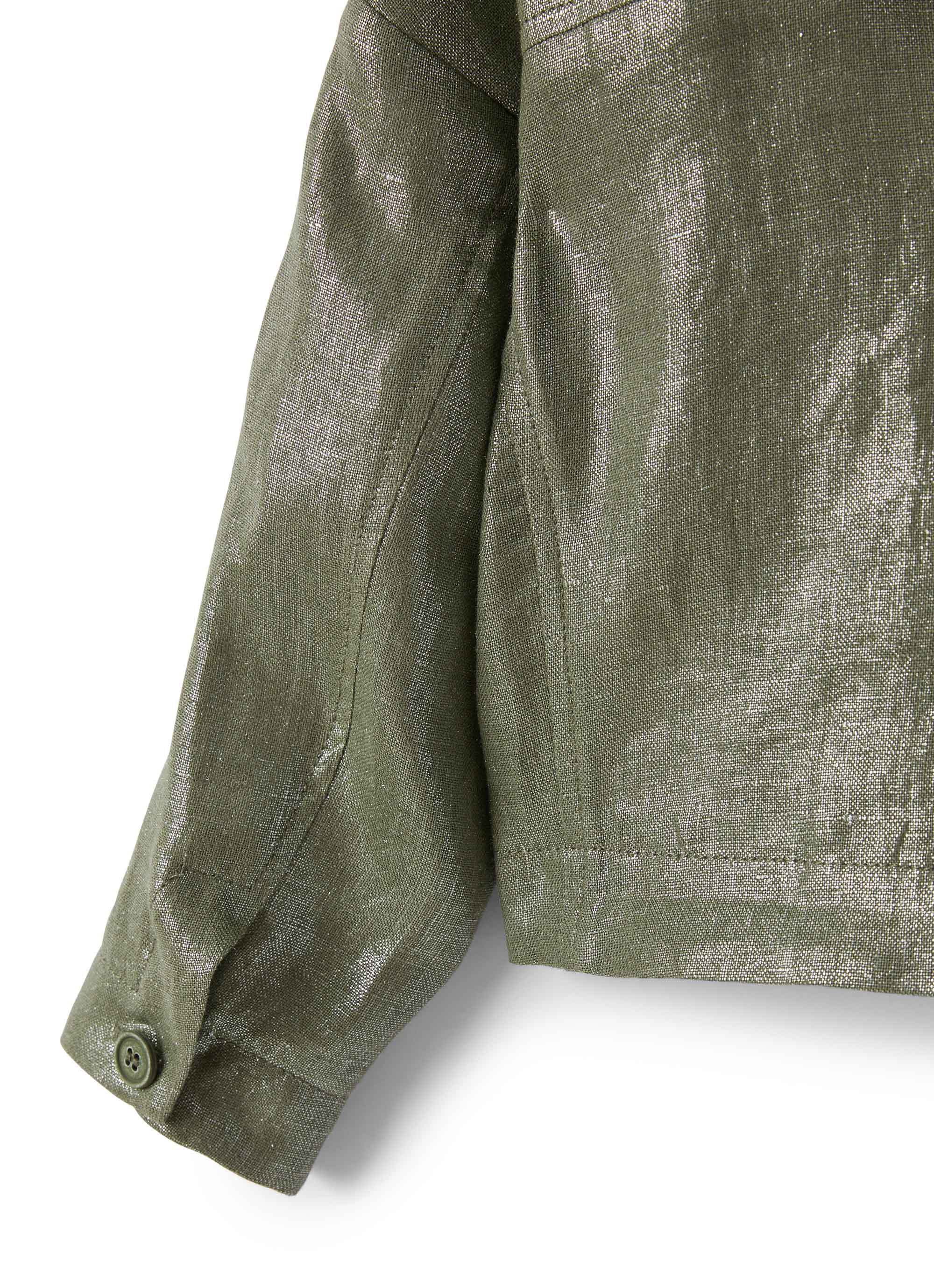 giacca verde effetto laminato