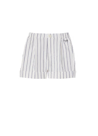 Striped crepe Bermuda shorts - Bianco