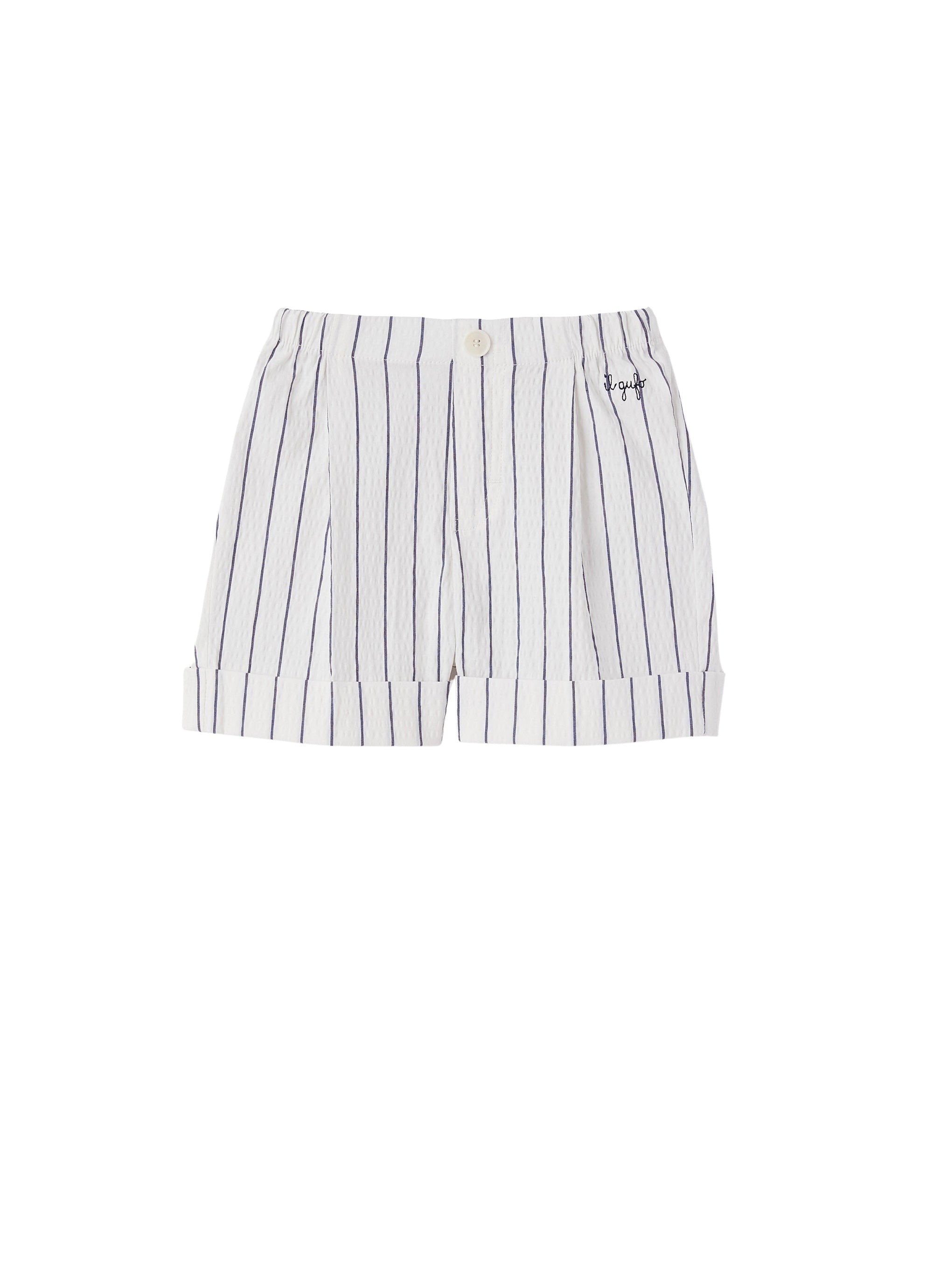 Striped crepe Bermuda shorts - Bianco