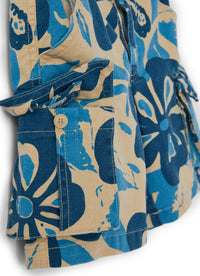 bermuda in gabardina di cotone con fantasia floreale