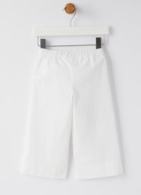 Pantalon culotte à ceinture élastiquée - Bianco