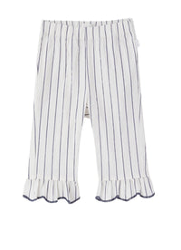 pantaloncino bianco a righe blu